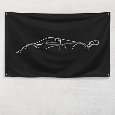 787B Le Mans Race Flag 3x5 ft Banner Car Silhouette Garage Man Cave Wall Decor