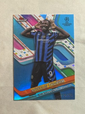 2024-25 Topps Finest UCC UEFA Sky Blue Marcus Thuram /275 #4 Inter Milan