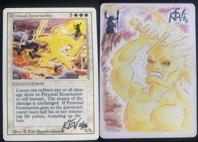 MTG Revised ARTIST PROOF AP w/original art signed PERSONAL INCARNATION