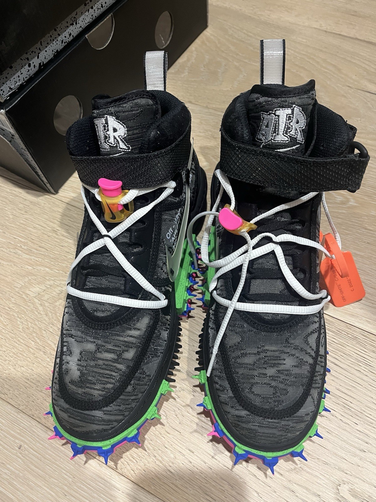 OFF WHITE X NIKE Taglia 9 Nike Air Force 1 x Off White Nero 2022