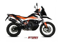 Storm Oval Auspuff Schwarz Passend FüR Ktm 890 Adventure / R 2020-2026