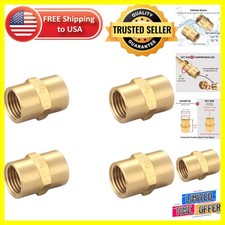 4 Pcs Brass Coupling Set 1/4 Inch NPT Female Hex Head Connectors