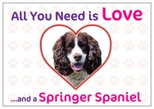 Funny Love and a SPRINGER SPANIEL Vinyl Car Van Decal Sticker DogAnimal Lover