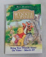 RARE 1990 WALT DISNEY'S WINNIE THE POOH BUTTON PIN "BRING YOUR FRIENDS HOME" NEW