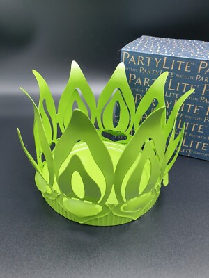 Partylite Duftwachsglashalter '' Lotusblüte grün '' P93310 NEU / OVP