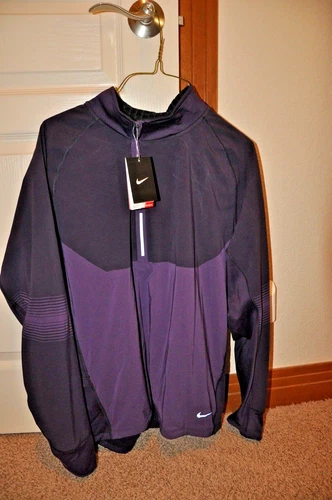 NWT NIKE MENS SPHERE RUNNING JACKET 1/2 Zip STAY WARM Purple Large