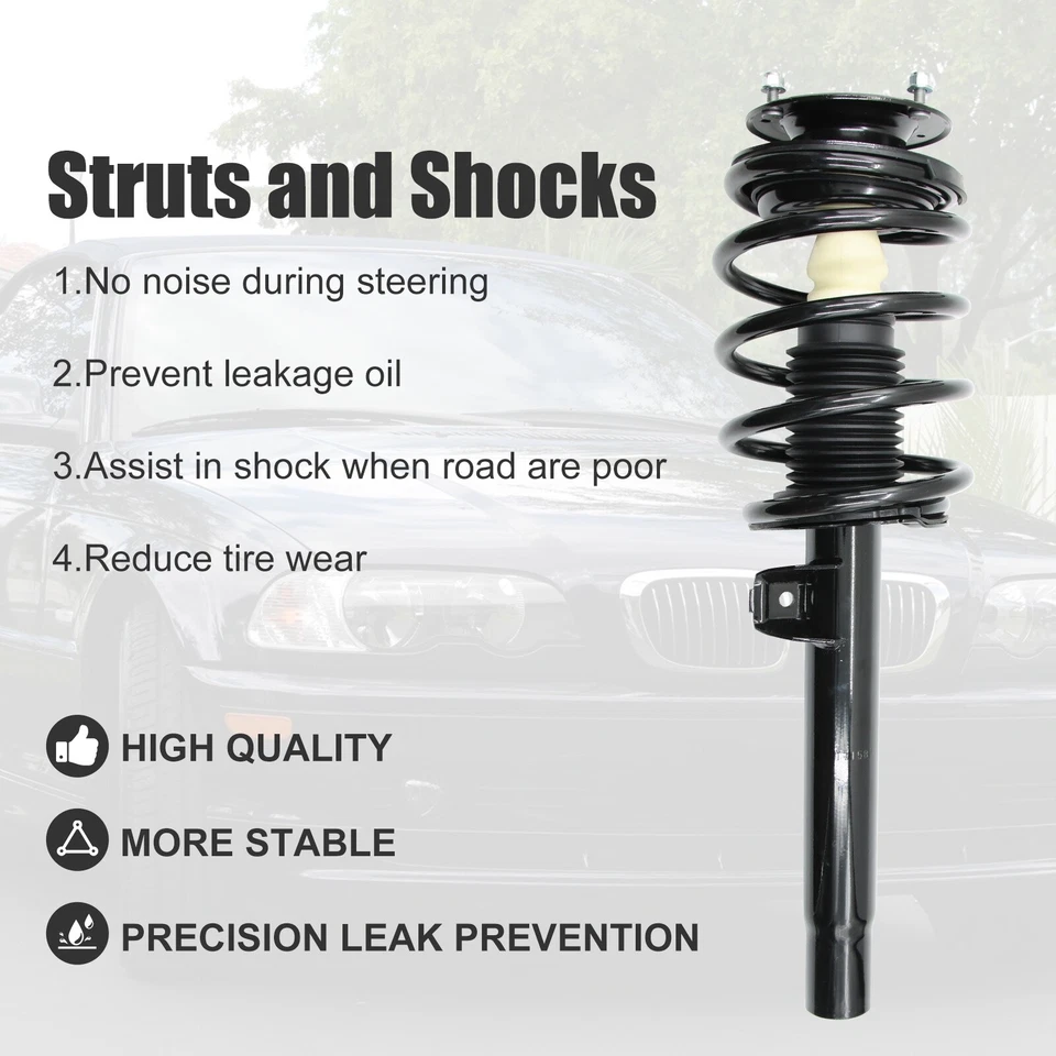 Puntales completos delanteros 2 piezas con muelles helicoidales para BMW 2000-2005 330i 328i 325i 320i Foto 4 de 4