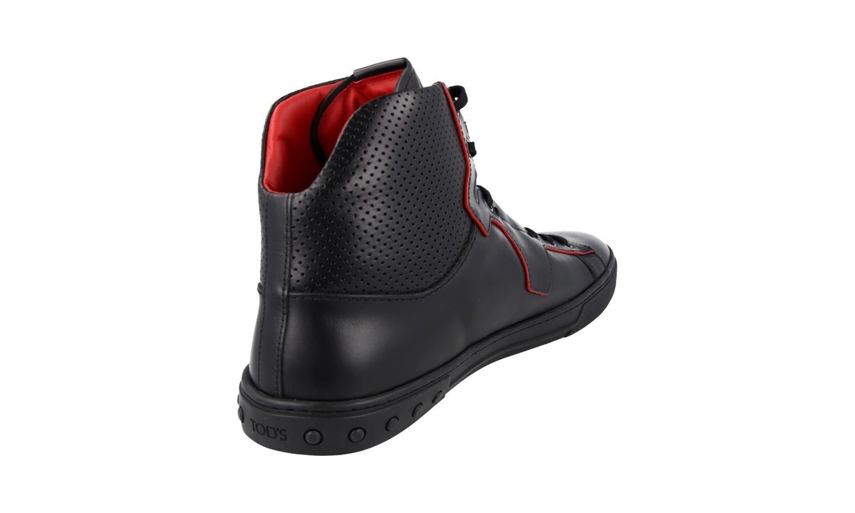 TOD'S ハイロットフレムサンクラス TO0312H 28P TOD'S FOR FERRARI HIGH-TOP SNEAKERS SHOES BLACK LEATHER NEW