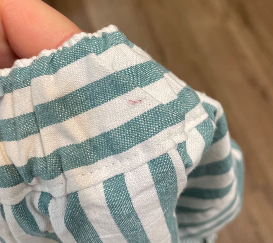 Pantalones Cortos Blu Pepper Estilo Vintage Verde y Blanco Rayas Talla S con Bolsillos DEFECTO NUEVOS CON ETIQUETAS Foto 3 de 4