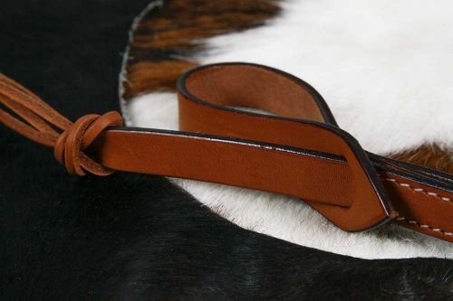 Showman 8ft Round Roping Reins w/ Leather Loop Ends - Picture 2 of 2