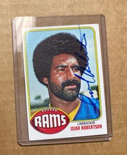 1976 Topps Isiah Robertson #226 Autographed Card Los Angelas Rams