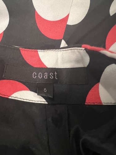 COAST WHITE/PINK/BLACK SLEEVELESS BODYCON DRESS SIZE 8 - Picture 7 of 9
