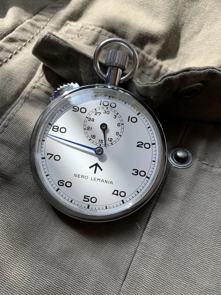 Vintage Nero Lemania British Military Stopwatch Cal. LWO 8300