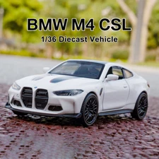 1:36 Diecast Vehicle for BMW M4 CSL Sport Car Model Car Toy Kids Gift