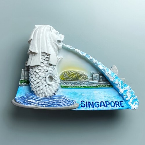 Singapore Merlion Park Tourist Gift Souvenir 3D Resin Refrigerator Fridge Magnet - Picture 1 of 3