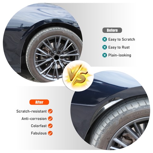 Black Wheel Eyebrow Arch Trim Lips For BMW 3 Series 2018-22 Fender Flares Strip - Picture 12 of 12