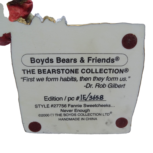 Boyds Bears Votive Candle Holder 27756 Fannie Sweetcheeks Chocolate 1E Bearstone - Picture 8 of 15