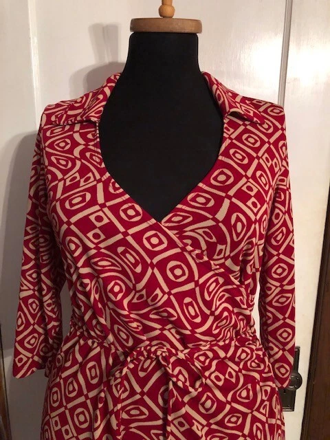 UNDERCOVER Abito vintage Y2K Victoria's Secret rosso scuro taupe finto avvolgente taglia L