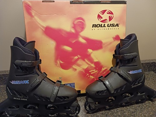 HAWK Rollerblades Roll USA Inline Men's Size 9 Black Wayne Gretzky VTG - 第 1/19 張圖片
