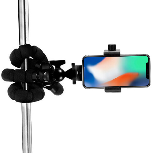 10 Zoll Flexibles Stativ mit Stativ Handy Halter Adapter Halterung Smartphone - Bild 3 von 12