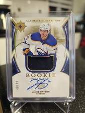 2021-22 UD Ultimate Rookie Patch Auto JACOB BRYSON RPA RC #'d 40/99 SABRES