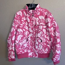 POLAR EDGE Women’s Ski Snowboard Winter Coat Pink White Floral Jacket Size M