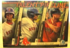 Rafael Devers,Aneury Tavarez,Sam Travis RCs 2017 Bowman Chrome Refractor RC