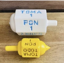 2 Plastic Pirinolas Toma Todo 1 Jumbo Size & 1 Reg Size Assorted Colors Shipped