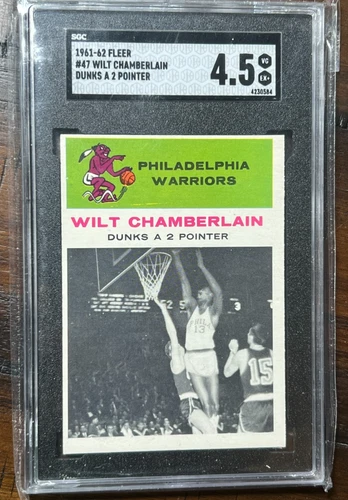 1961 Fleer Wilt Chamberlain IN ACTION HOF ROOKIE RC #47 SGC 4.5 Very Clean Card