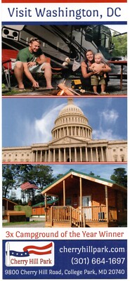 Travel Rack Card Cherry Hill Park, College Park, Maryland c2019 Visit Washington