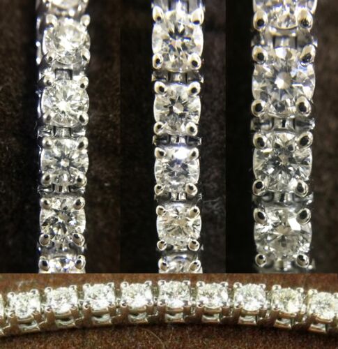 ROBERTO COIN 3CT DIAMOND 18K WHITE GOLD TENNIS BRACELET Bangle Women ITALY NEW