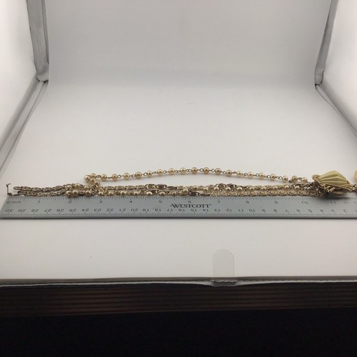 Vtg Necklace Lariat GoldT Victorian Look Gorgeous Fashion Chic Some Age Wear 21” - Picture 5 of 6
