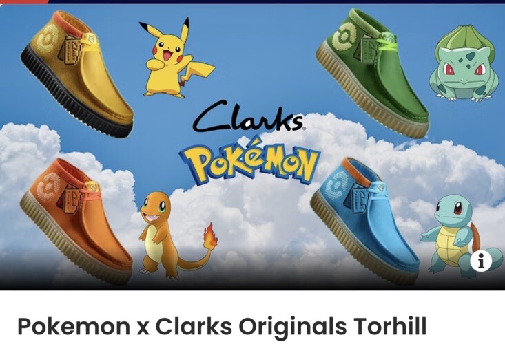 Clarks Torhill x POKÉMON Pikachu Yellow Suede Men's Rare Size 11.5