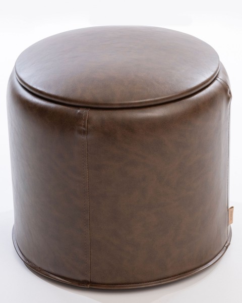 Six Polsterhocker Stauraum Kunstleder Braun Pouf Beistelltisch Mit Aufbewahrung-image