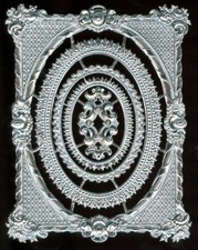 Scrap Diecut German Dresden Rococo Silver Paper Frame