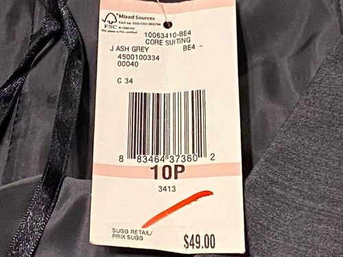 NWT Evan Picone Sz. 10 Petite Ash Grey Professional Fit & Flare Side-Zip Skirt - Picture 5 of 8