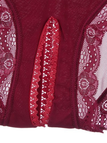 UK Mens Sissy See-Through Mesh Underwear Crotchless Low Rise Lace Trim Briefs - Picture 94 of 115