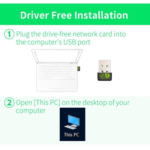 150Mbps Free Driver USB Wireless Adapter WiFi Receiver Dongle Network Card UK - Bild 4 von 6