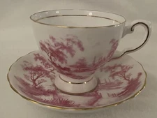 TUSCAN Tea Cup Saucer Fine English Bone China Set Pink Gold Floral Arcadia D1845