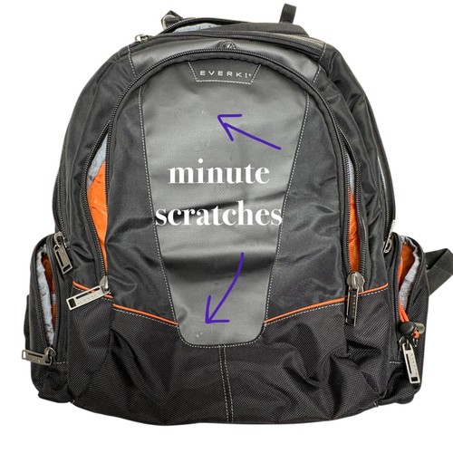 backpack daypack computer bag EVERKI black w/orange accent 17x13x8 2.9 lbs - Afbeelding 20 van 24