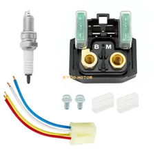 Starter Solenoid Relay & Plug & Spark Kit for Yamaha Wolverine 350 450 2006-2010