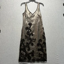 Vintage Cynthia Rowley Black And Silver Dress Size 8