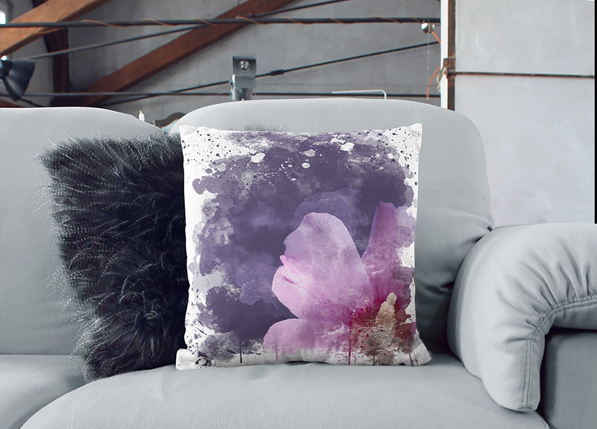 Plump Cushion Flower Lilac Purple Pink V3 Scatter Throw Pillow