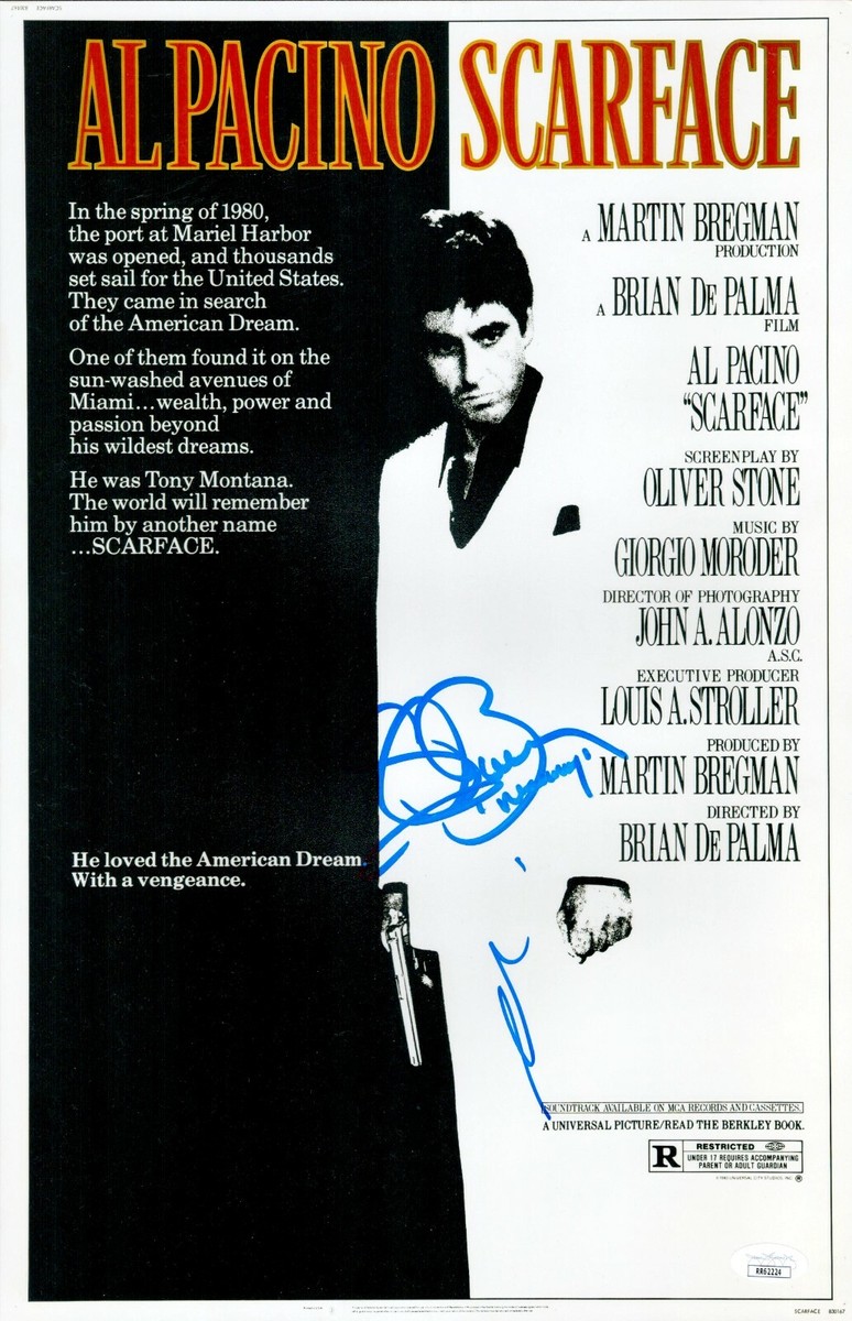 Al Pacino Steven Bauer Signed 11x17 Scarface Authentic Autograph