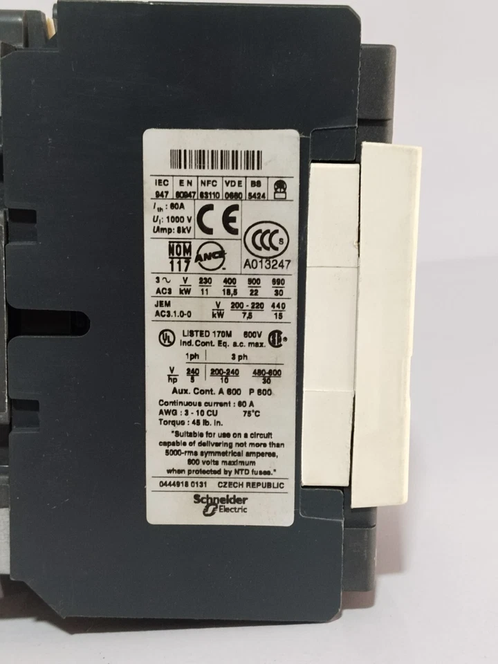 TELEMECANIQUE LC1D4011R6 POWER CONTACTOR COIL VOLTAGE 220AC FREE FAST SHIPPING - Image 4 of 4