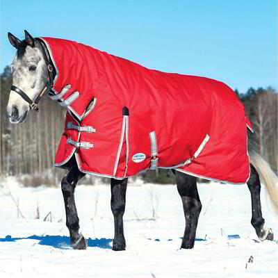 WeatherBeeta ComFiTec Classic 300g Kombi Hals Weidedecke - Rot/Silber
