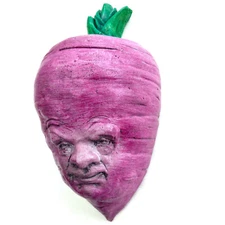 Cute Radish Sculpture, Handmade Veggie Art for Food Lovers Home and Garden