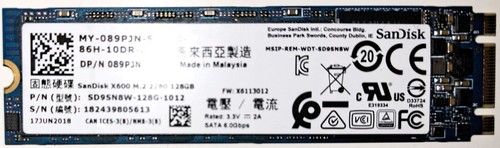 Sandisk x600 m.2 2280 128gb ssd hard drive