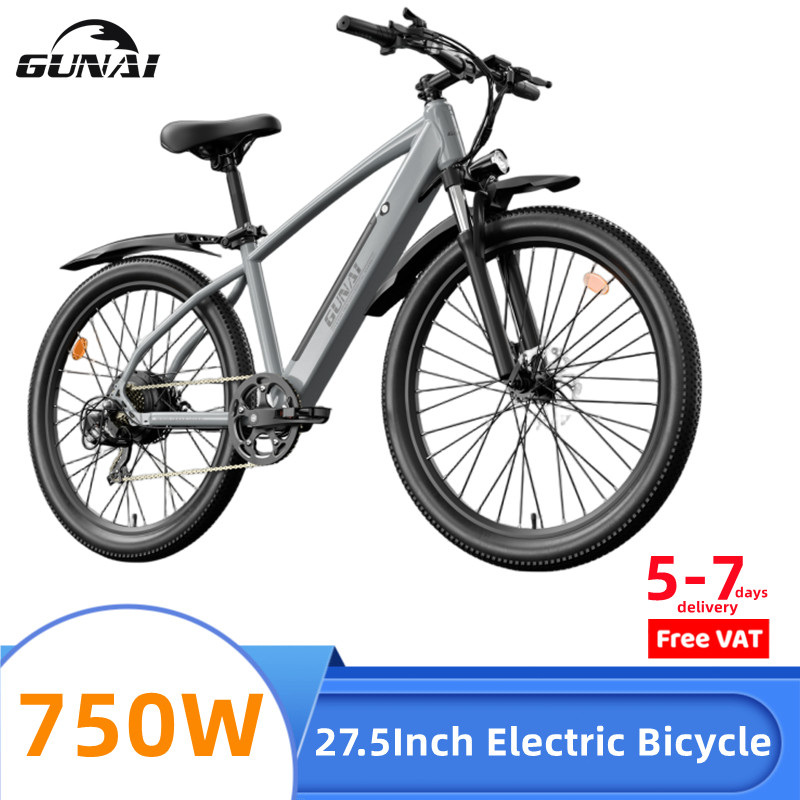GUNAI GN27 Bicicleta Eléctrica 750W 48V 10.4Ah Sensor de Par Max 35 km/h - Gris