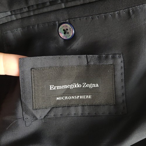 ERMENEGILDO ZEGNA Herren 2tlg Smoking Anzug IT 56R Mila Micronsphere Schwarz Wolle - Bild 20 von 22